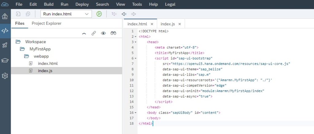SAPUI5 index.html