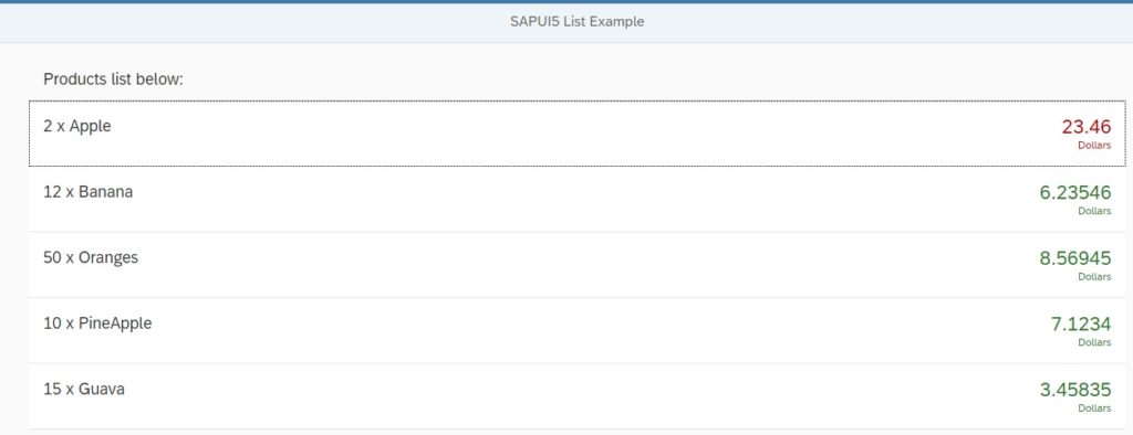 sapui5 expression binding example