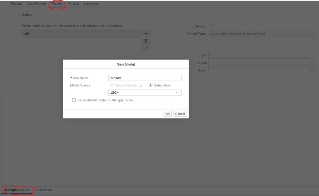 SAPUI5 Manifest.json file define JSON Model