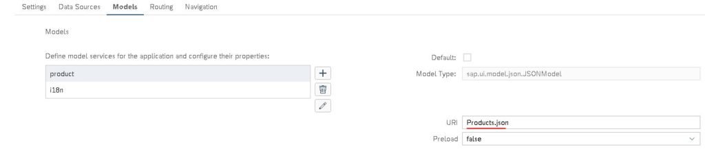 SAPUI5 Manifest.json file define JSON Model