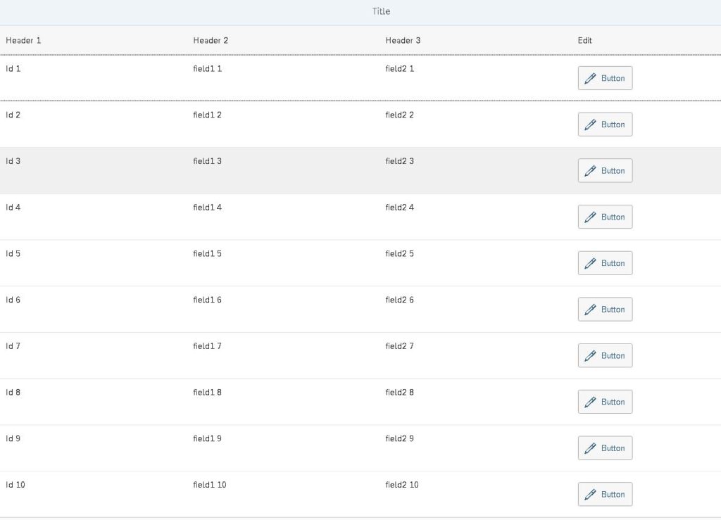 sapui5 table example with edit button on xml view