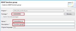 ABAP in Eclipse Create Function Group and Function Module