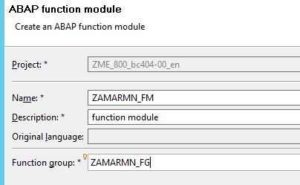 ABAP in Eclipse Create Function Module