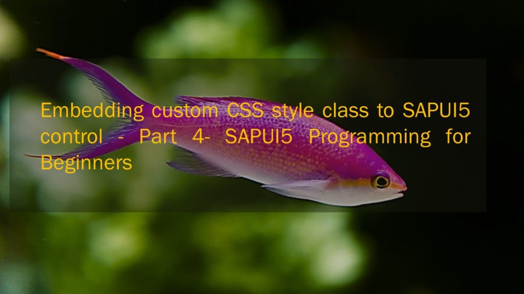 Embedding custom CSS style class to SAPUI5 control - Part 4- SAPUI5 Programming for Beginners