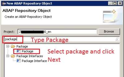 How to create package in ABAP on Eclipse