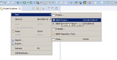 Abap on Eclipse- Create ABAP Project in Eclipse