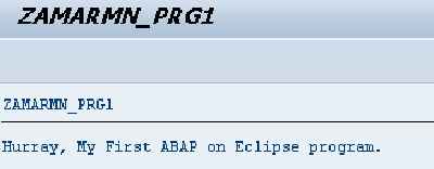 Create your first program in ABAP on Eclipse