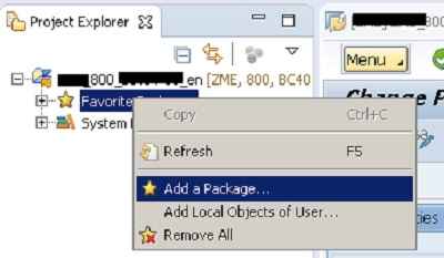 How to add a Package to favorites in ABAP in Eclipse