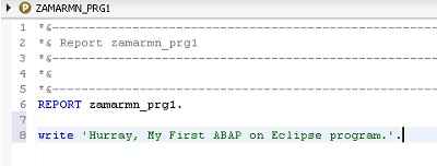 Create your first program in ABAP on Eclipse